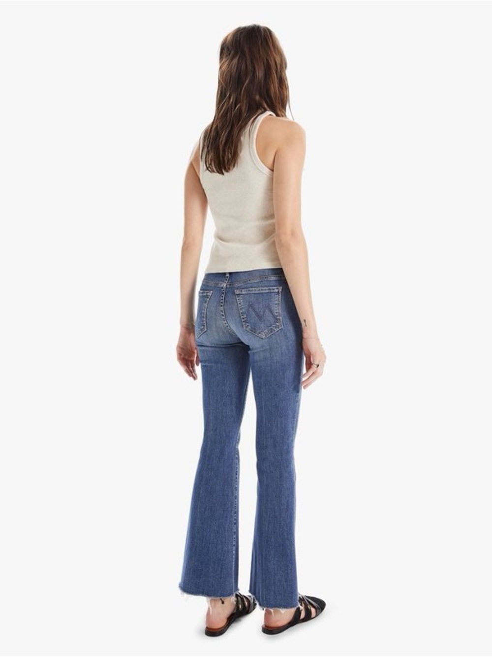 MOTHER The Weekender Fray Walking On Coals Flare Jeans 27